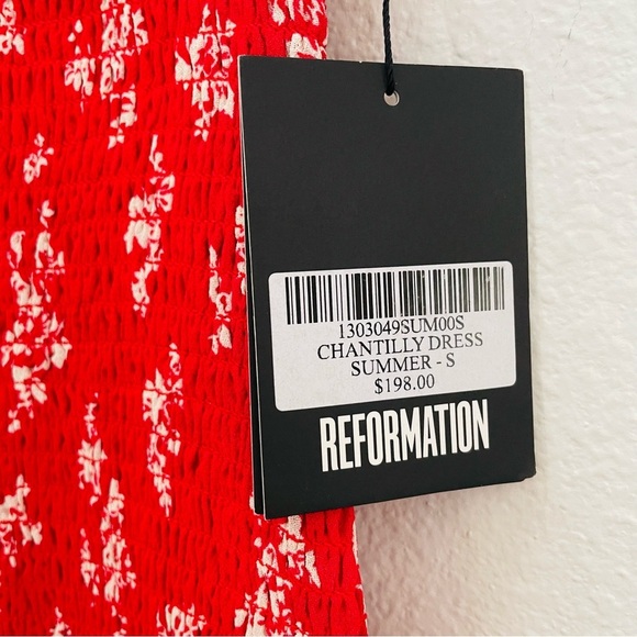 NWT Reformation Chantilly Floral Red Mini Dress Size S - Picture 13 of 13